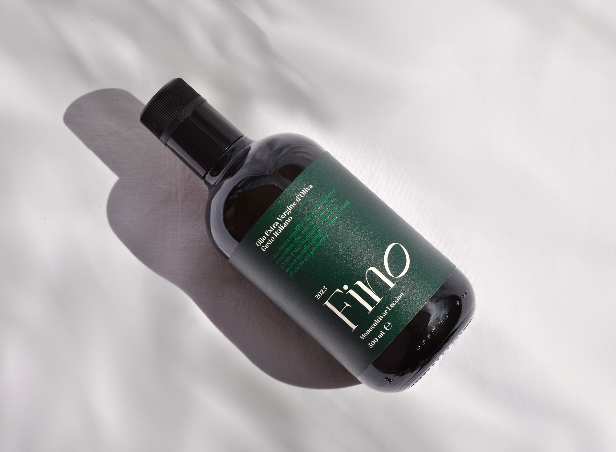 Fino — graphics applied to olive oil bottle